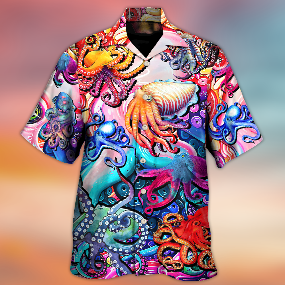 Octopus Colorful Lover Art Style - Hawaiian Shirt - Reefox