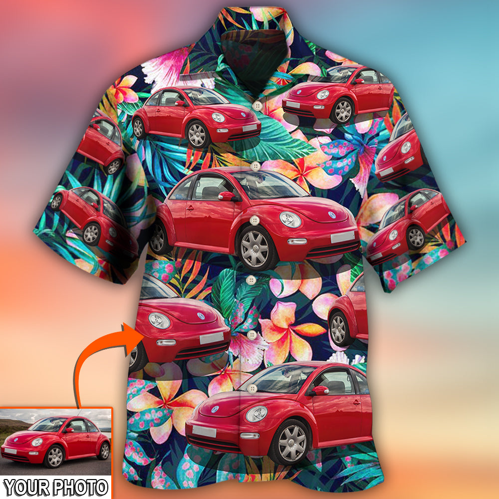 Car Beetle Car Luxury Tropical Flower Custom Photo - Hawaiian Shirt - Reefox