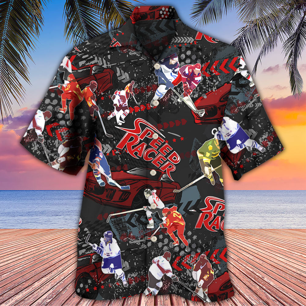 Racing I Like Racing And Hockey - Hawaiian Shirt - Reefox
