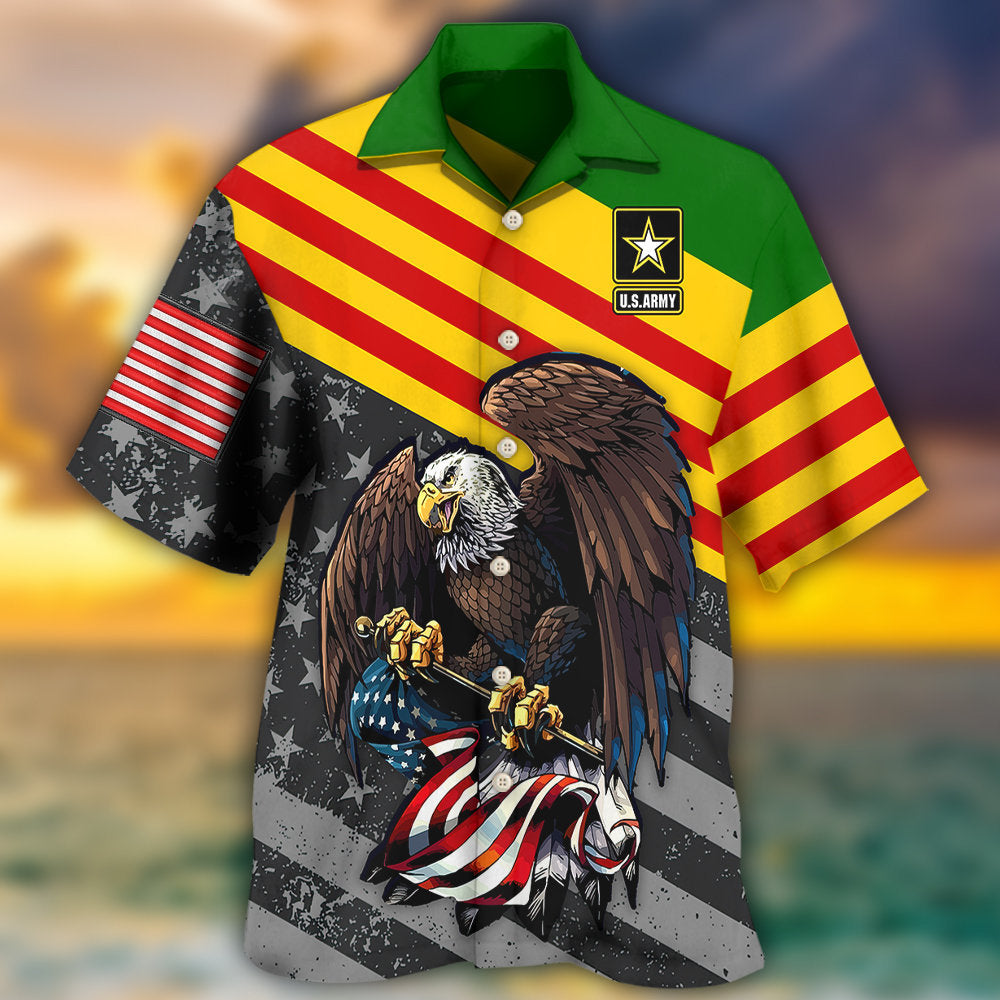 Veteran Vietnam Veteran Love Freedom Proud - Hawaiian Shirt - Reefox