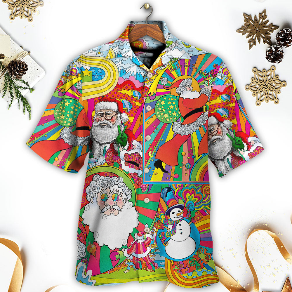 Hippie Santa Merry Xmas - Hawaiian Shirt - Reefox