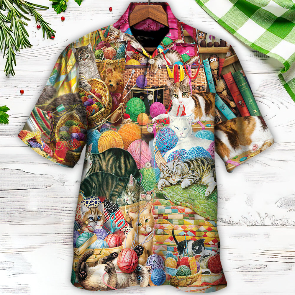 Cat Knitting Is Kinda My Thing - Hawaiian Shirt - Reefox