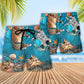 Cat Lazy On Beach - Beach Short Reefox - Owls Matrix LTD