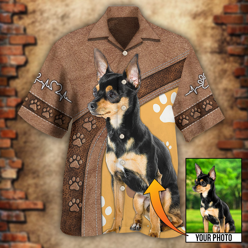 Dog Paw Brown Style Classic Custom Photo Personalized - Hawaiian Shirt - Reefox