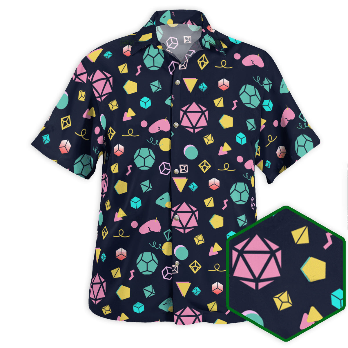DnD Dice Neon Color Style - Hawaiian Shirt - Reefox