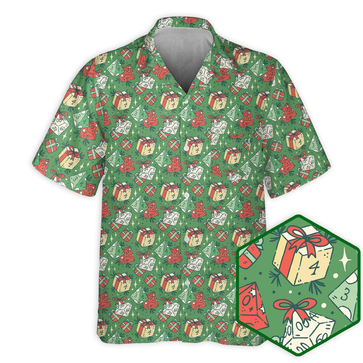 DnD Dice Gift Pattern Small - Hawaiian Shirt - Reefox