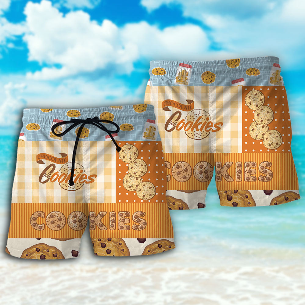 Baking Who Loves Baking Chocolate Chip Cookie - Beach Short Reefox - Owls Matrix LTD