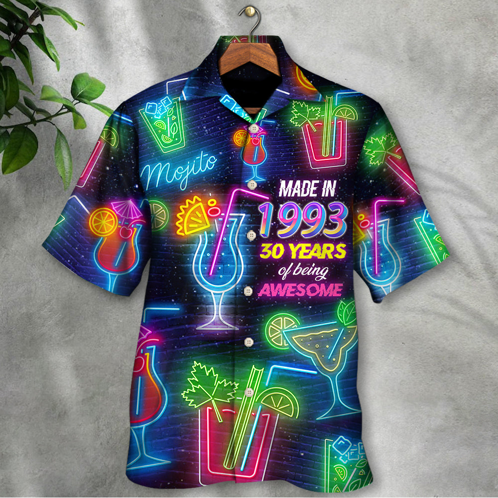 Cocktail Drinking Cocktail Made In 1993 Neon Style - Hawaiian Shirt - Reefox