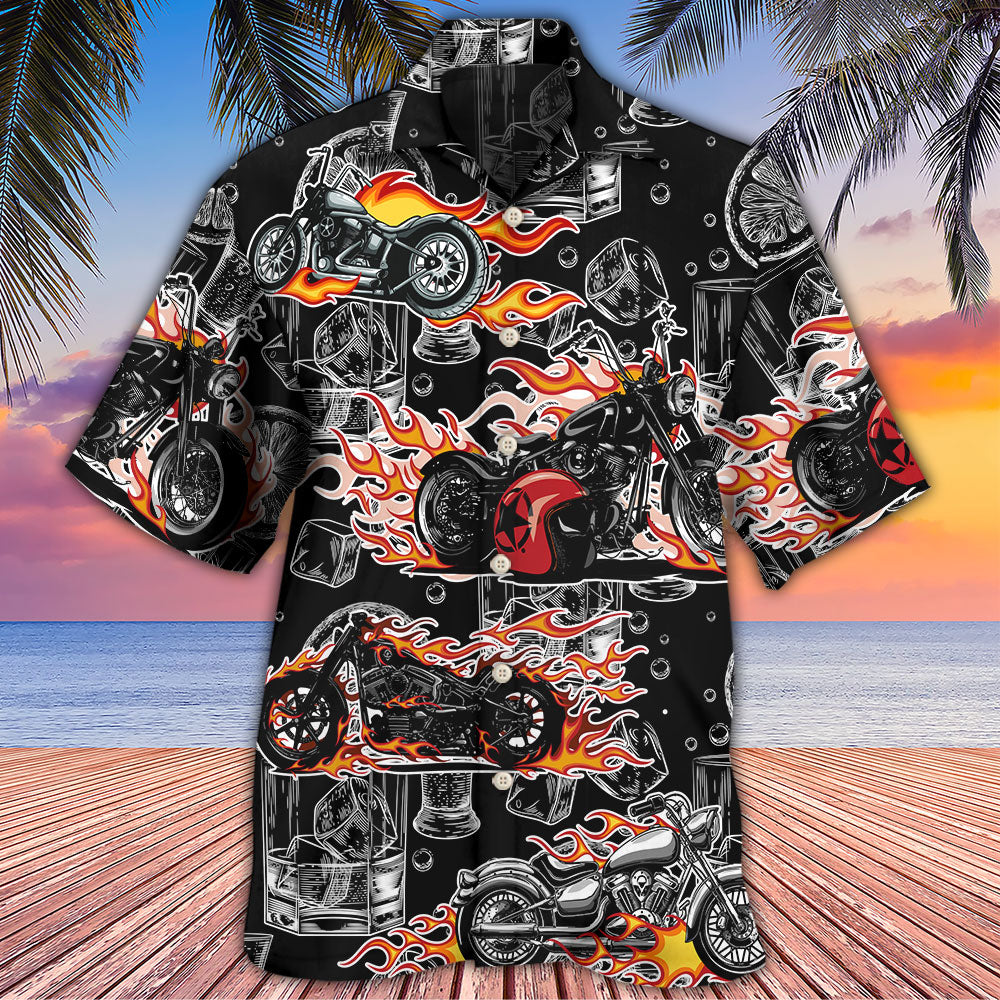 Motorcycle I Like Motorcycles And Whiskey - Hawaiian Shirt - Reefox