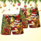 Christmas Santa Claus Story Happy Xmas Art Style - Beach Short Reefox - Owls Matrix LTD