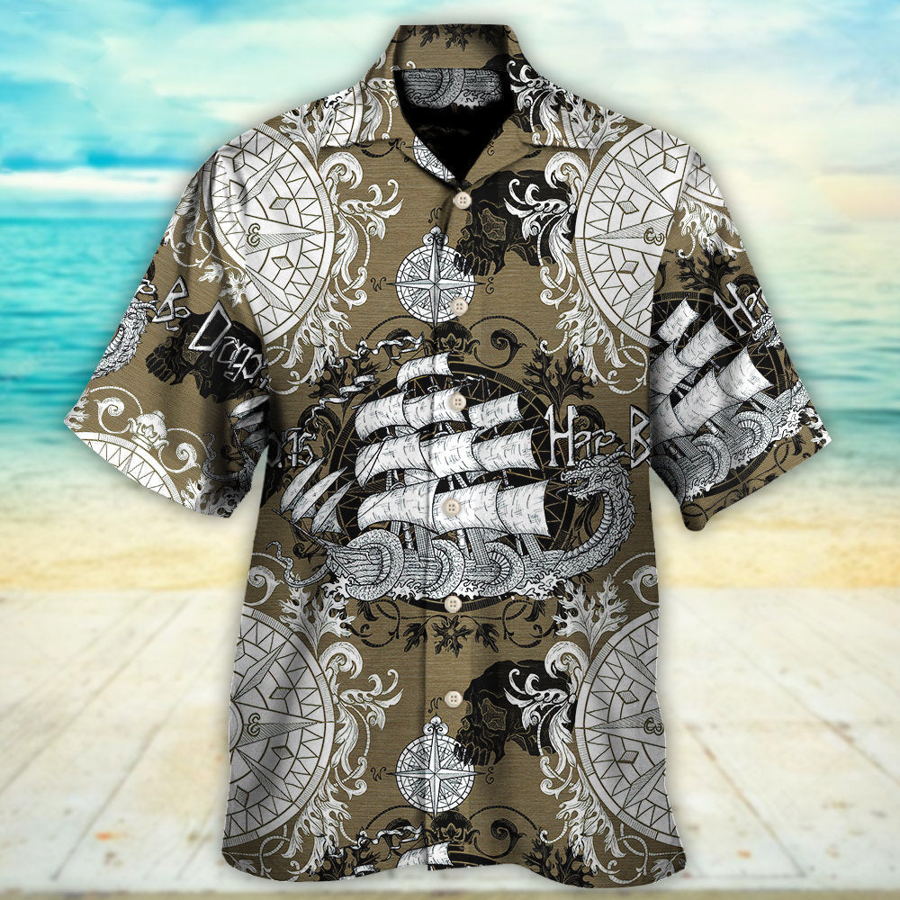 Dragon Old Ship Vintage Anchor Sea Life - Hawaiian Shirt - Reefox