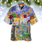 Lighthouse Christmas Santa Home The Light Is - Hawaiian Shirt - Reefox
