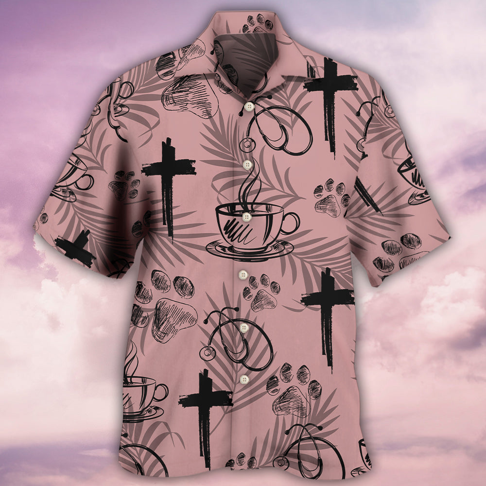Coffee Jesus Dog Coffee Health - Hawaiian Shirt - Reefox