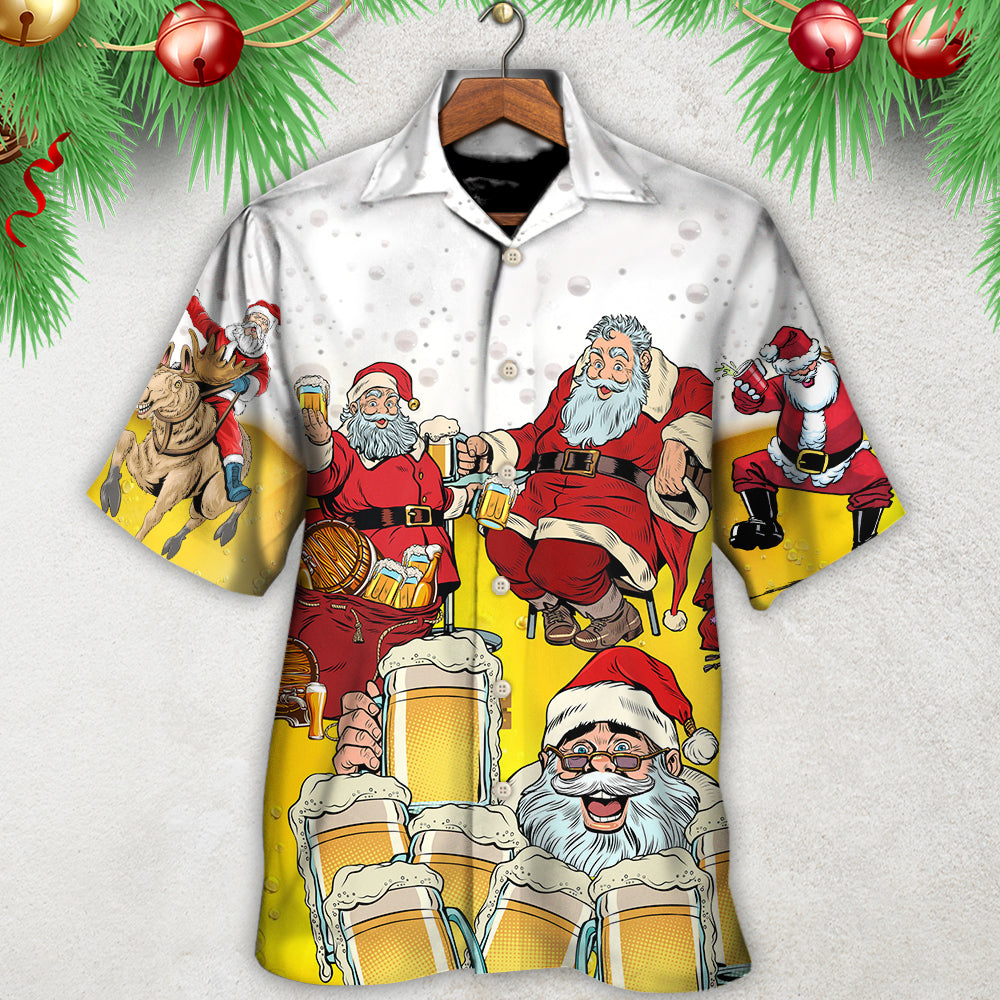 Christmas Santa I Want More Beer - Hawaiian Shirt - Reefox
