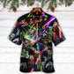 Christmas Tree Neon Art And Snowman - Hawaiian Shirt - Reefox