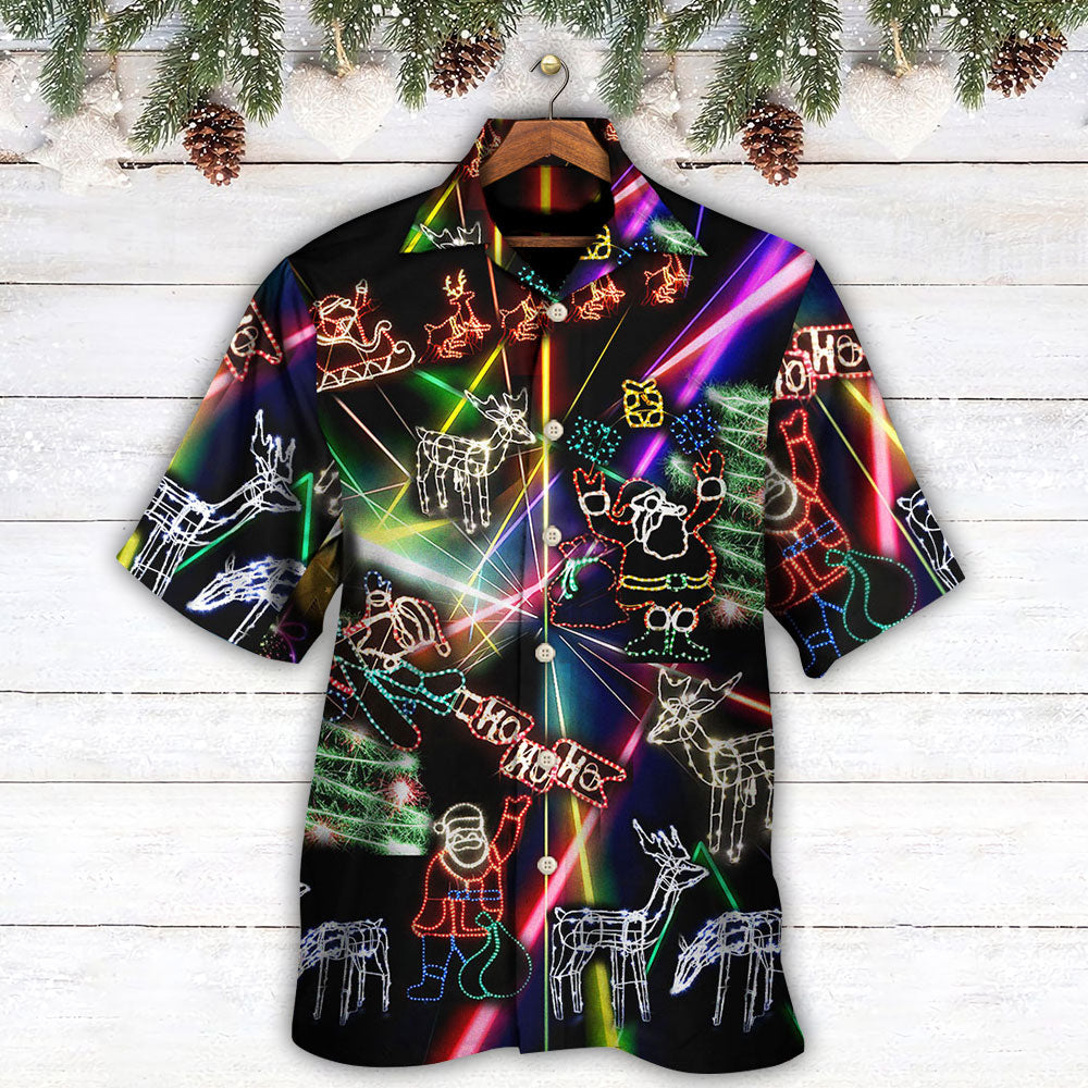 Christmas Tree Neon Art And Snowman - Hawaiian Shirt - Reefox