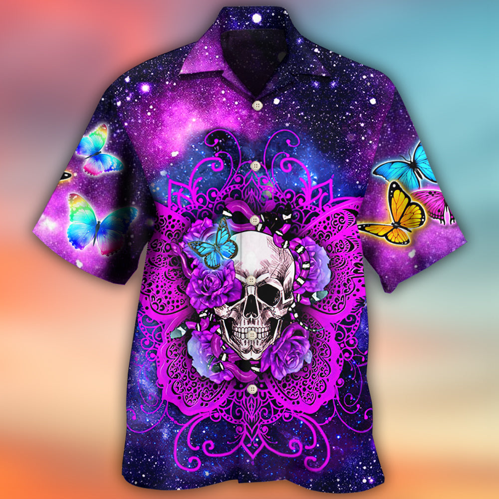 Skull Butterfly Snake Lighting Flower - Hawaiian Shirt - Reefox