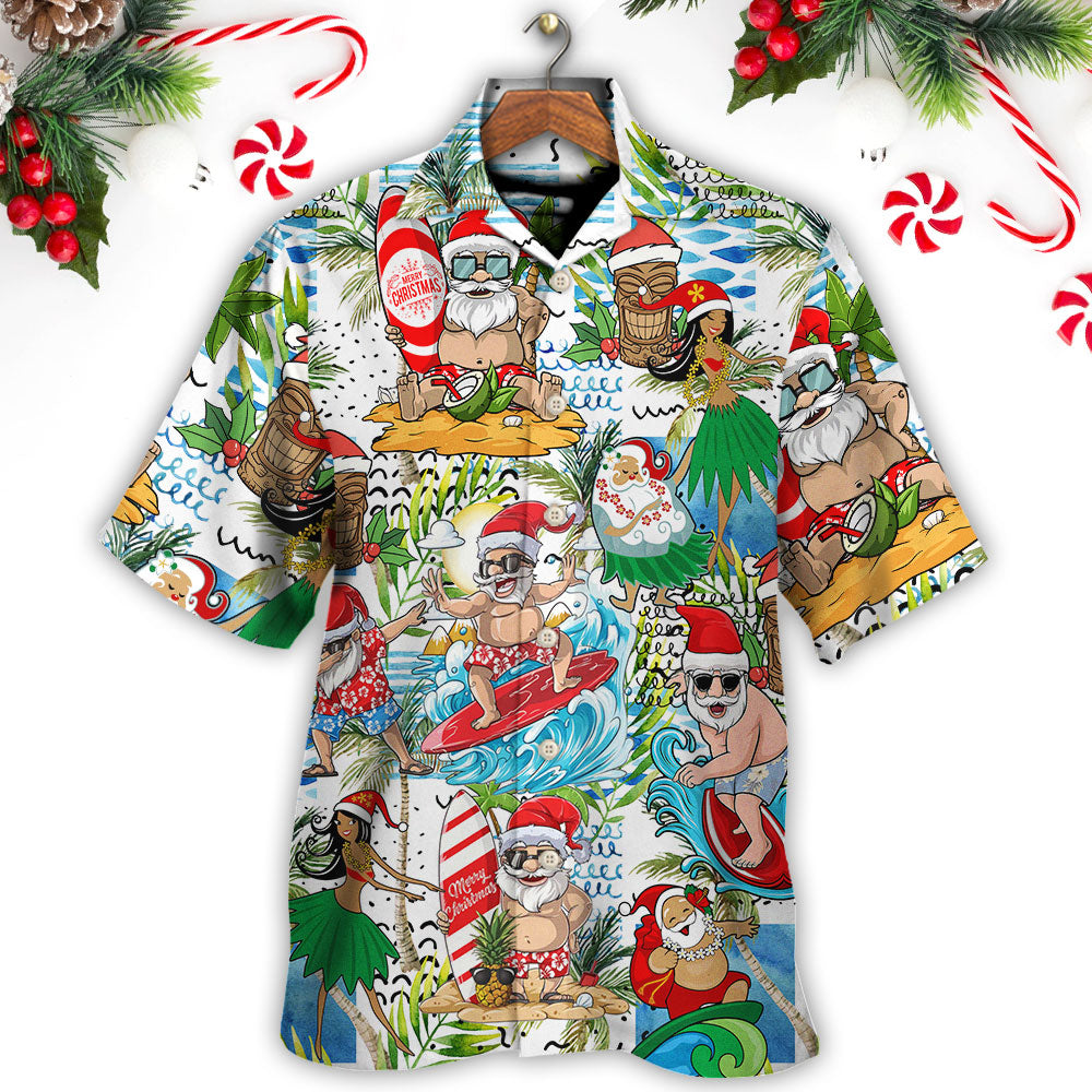 Christmas Santa Aloha Beach Vibe - Hawaiian Shirt - Reefox