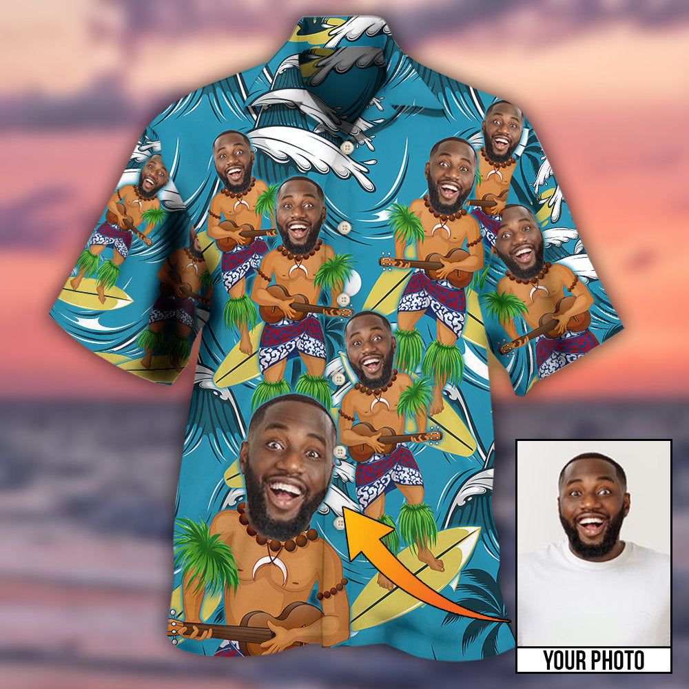 Face Funny Style Custom Photo - Hawaiian Shirt - Reefox