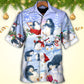 Christmas Penguin Family In Love Christmas Art Style - Hawaiian Shirt - Reefox