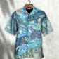 Shark Jumping In The Ocean Stained Glass - Hawaiian Shirt - Reefox