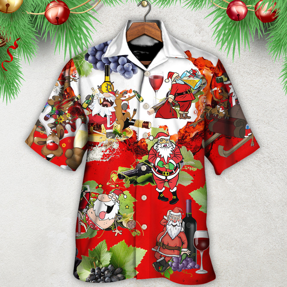 Christmas Santa Get Drunk At Christmas Party - Hawaiian Shirt - Reefox
