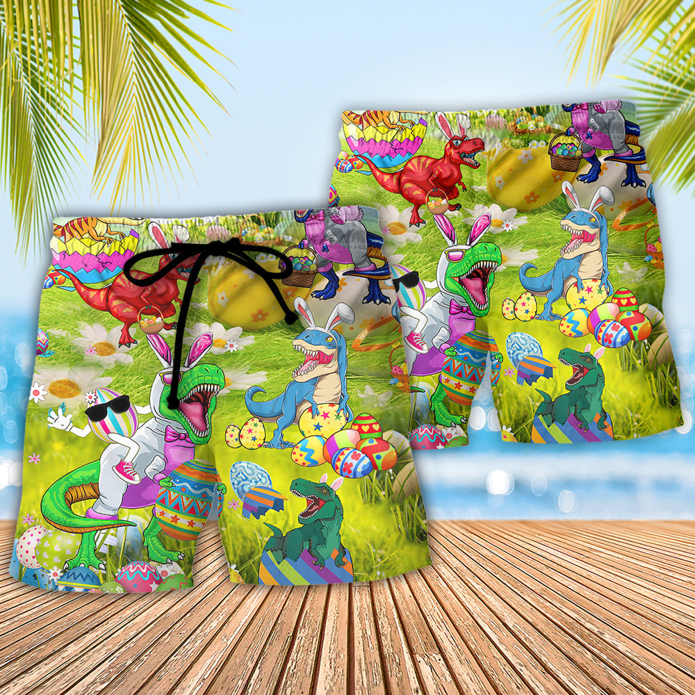 Easter Dinosaurs T-Rexes Wanna Joint Eggs - Beach Short Reefox - Owls Matrix LTD
