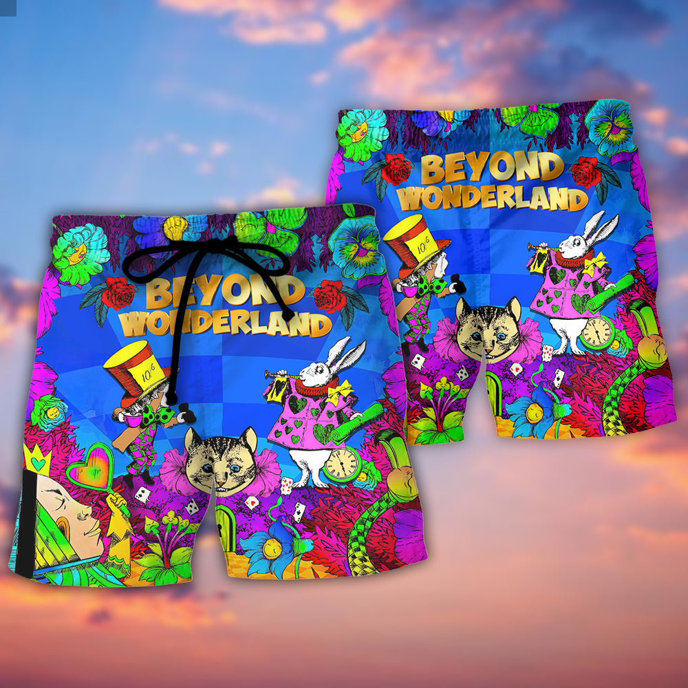 Music Event Beyond Wonderland Festival Lover Colorful Art Style - Beach Short Reefox - Owls Matrix LTD