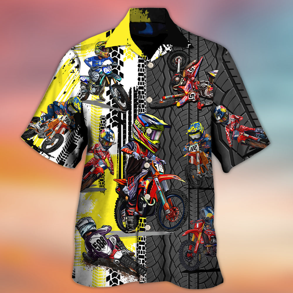 Motocross Racing Lover Motorcycle Art Style - Hawaiian Shirt - Reefox