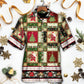 Christmas Santa And Fir-tree - Hawaiian Shirt - Reefox