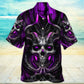 Skull Dark Purple Fire Lighting - Hawaiian Shirt - Reefox