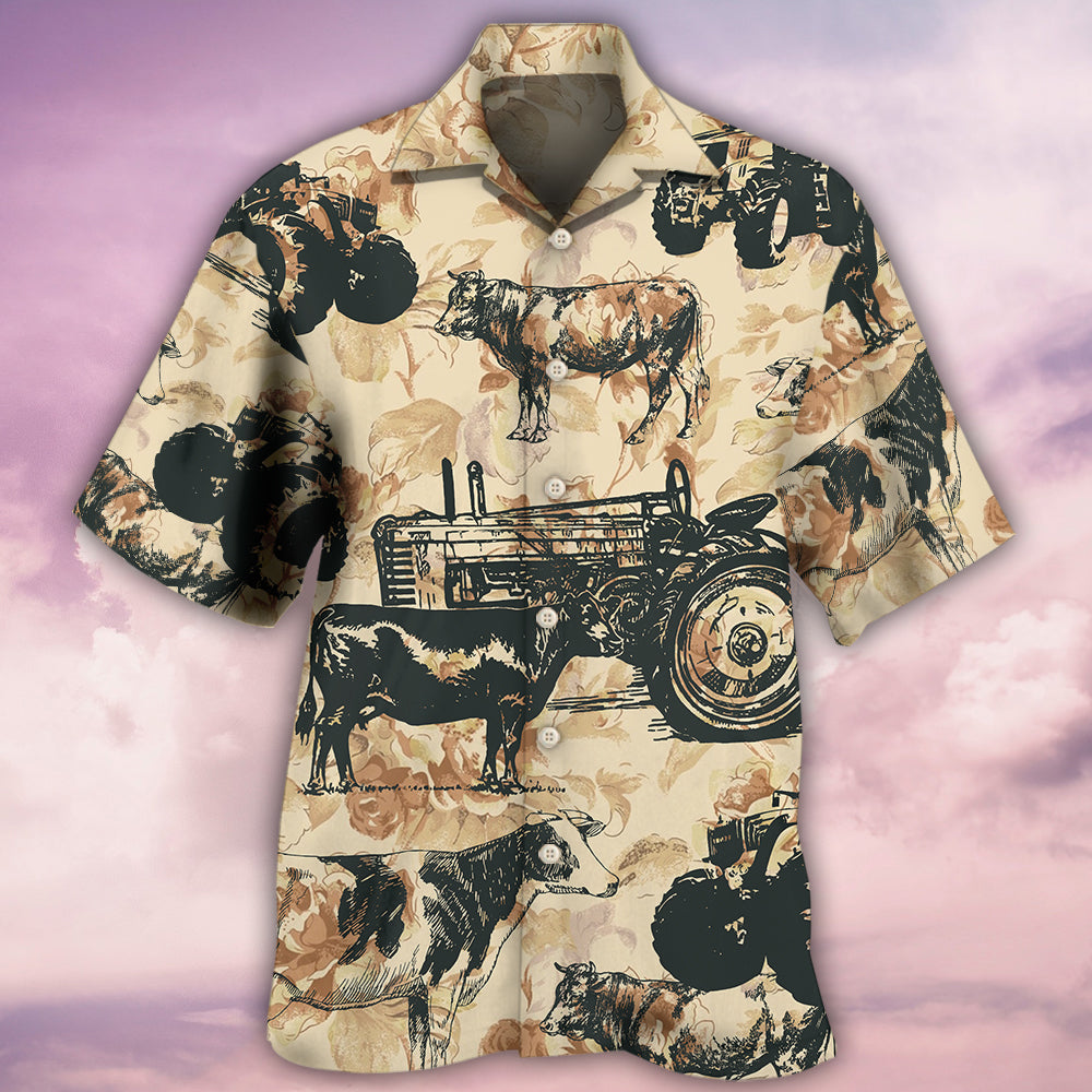 Tractor And Cow I Like - Hawaiian Shirt - Reefox