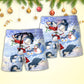 Christmas Penguin Family In Love Christmas Art Style - Beach Short Reefox - Owls Matrix LTD