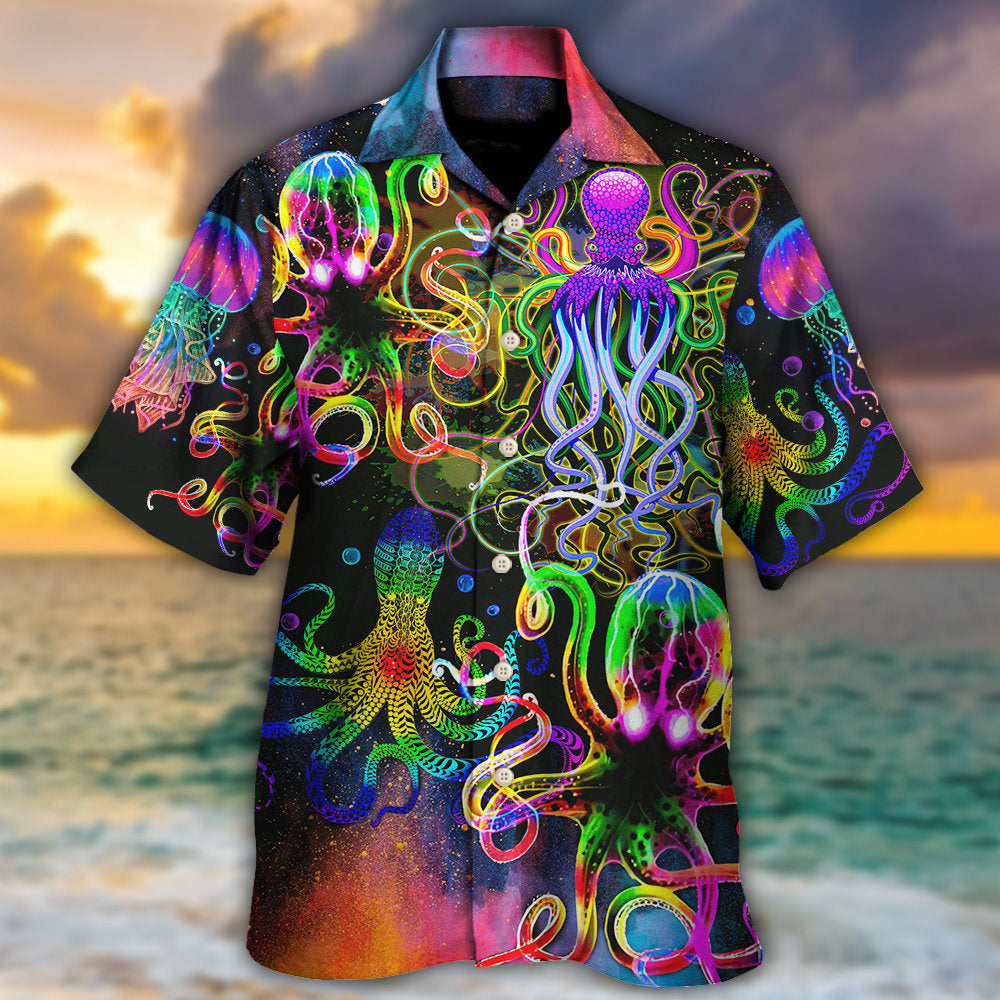 Octopus With Jellyfish Sea Life - Hawaiian Shirt - Reefox