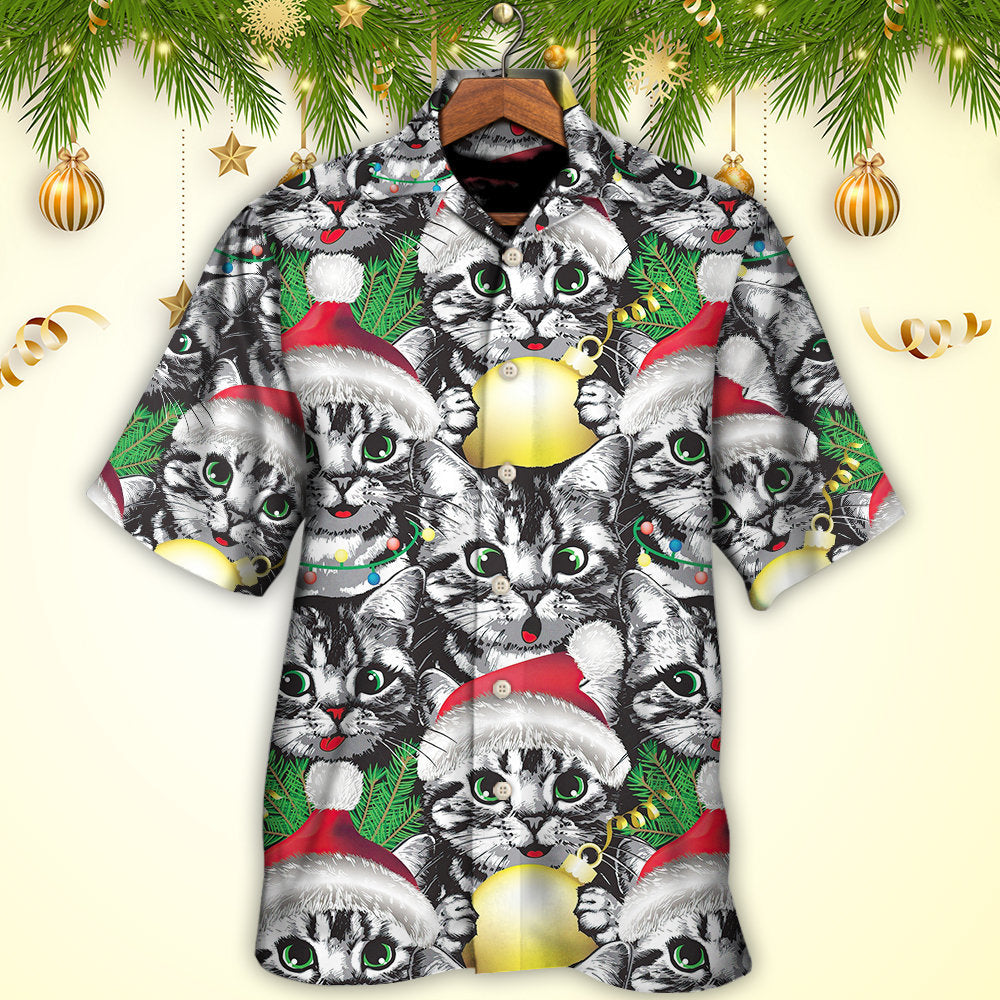 Meowy Christmas Xmas Cat Lover - Hawaiian Shirt - Reefox