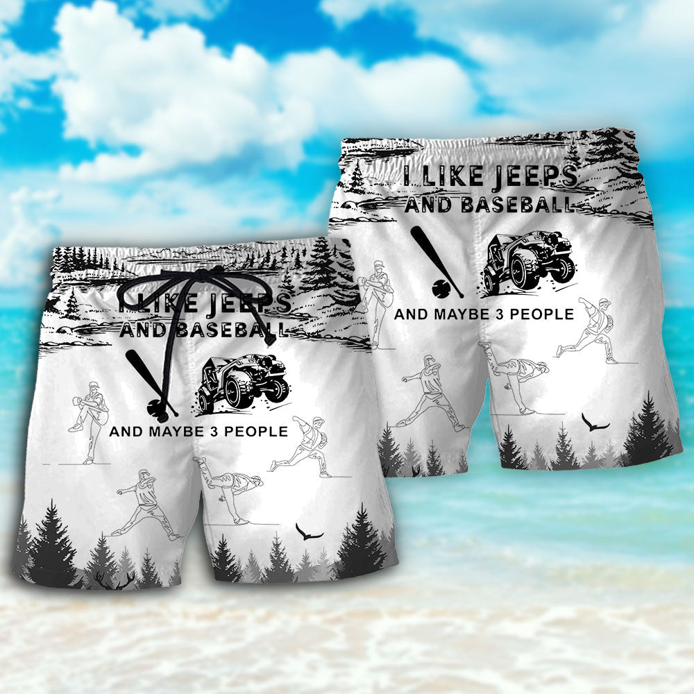 Baseball I Like Jeeps And Baseball - Beach Short - Reefox