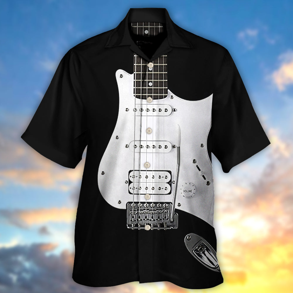 Guitar Black Electric Guitar - Hawaiian Shirt - Reefox