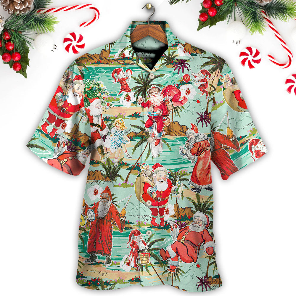 Christmas Santa Vacation Beach Joyful - Hawaiian Shirt - Reefox