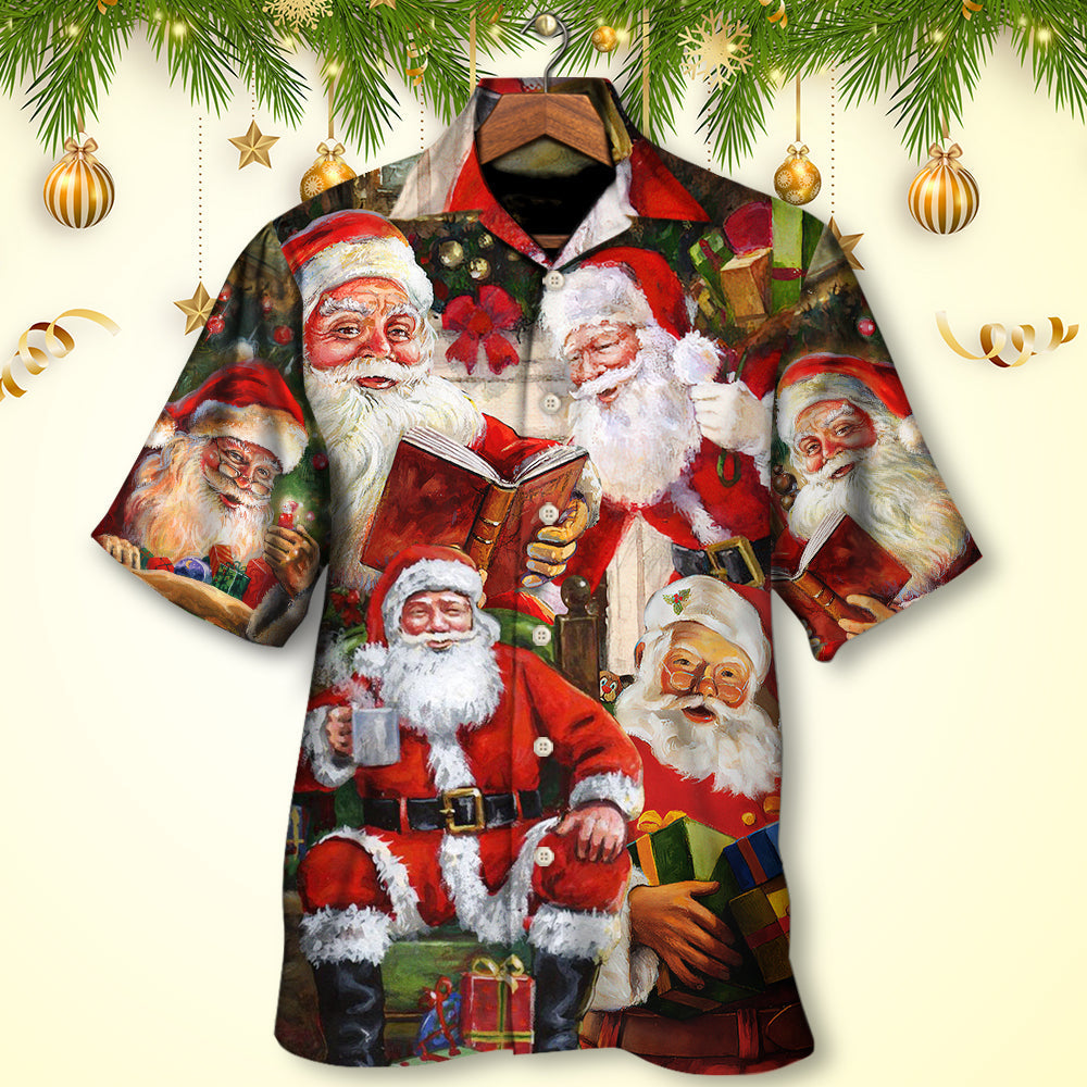Christmas Santa Claus Story Nights Gift For Xmas Painting Style - Hawaiian Shirt - Reefox