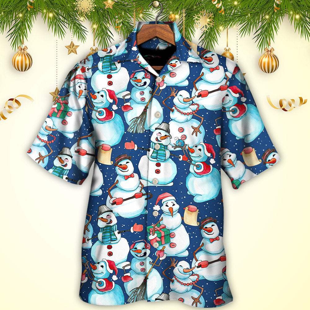 Christmas Happy Snowman Xmas - Hawaiian Shirt - Reefox