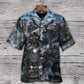 Train Emerging From A Cloud Of Steam In The Middle Night - Hawaiian Shirt - Reefox
