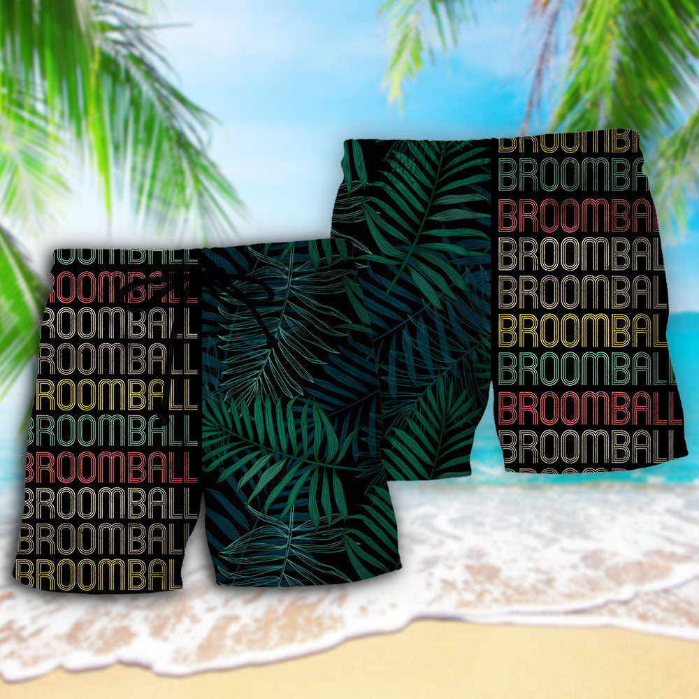 Broomball Is My Passion Tropical Leaf - Beach Short Reefox - Owls Matrix LTD