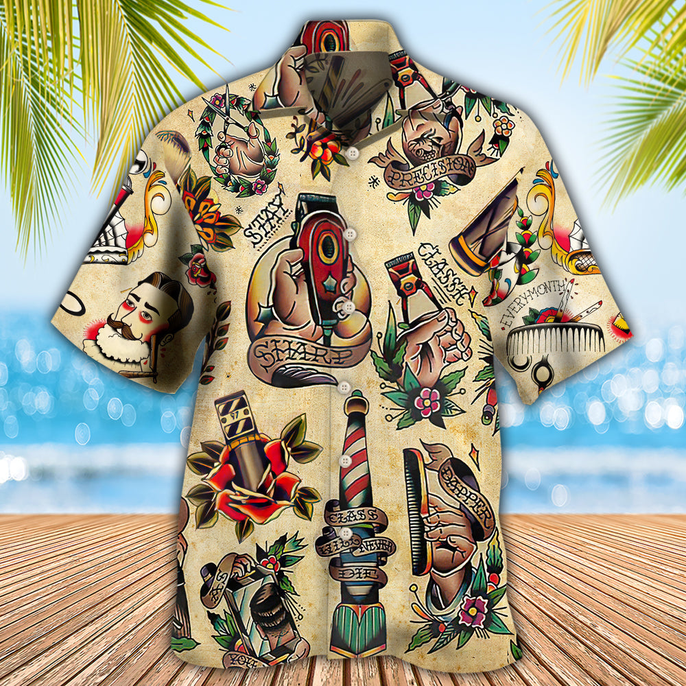 Barber Born Sharp Stay Sharp - Hawaiian Shirt - Reefox