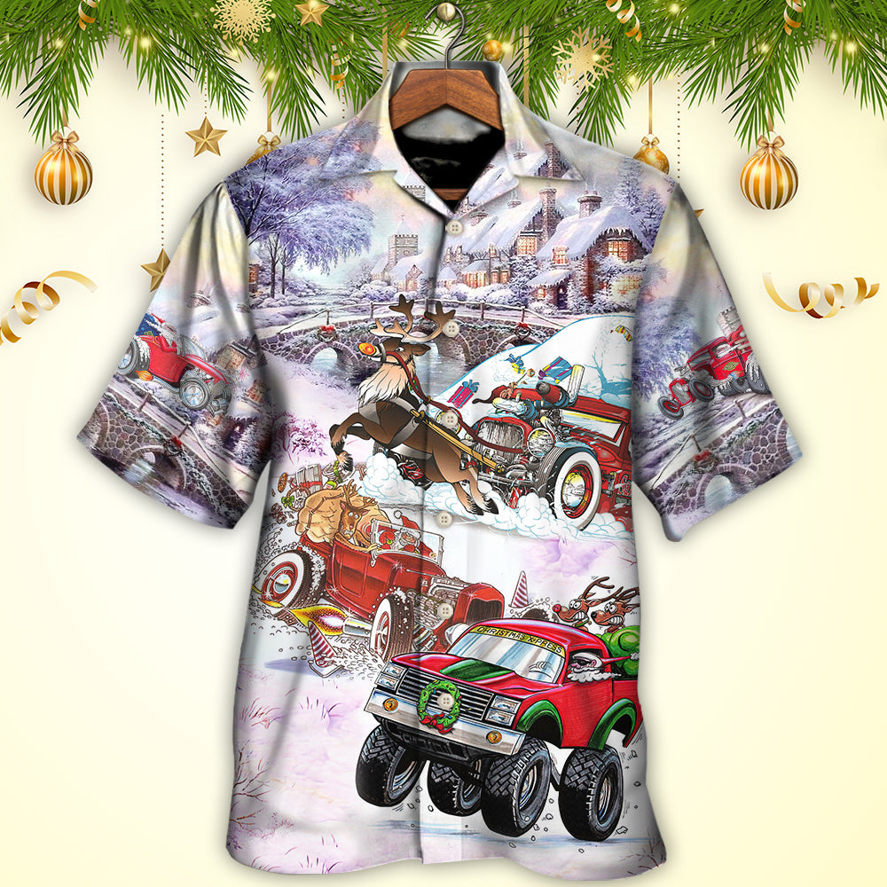 Christmas Car Run Xmas Hohoho - Hawaiian Shirt - Reefox