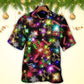 Christmas With Tree And Gift Cookies Gingerbread Man Neon Style - Hawaiian Shirt - Reefox
