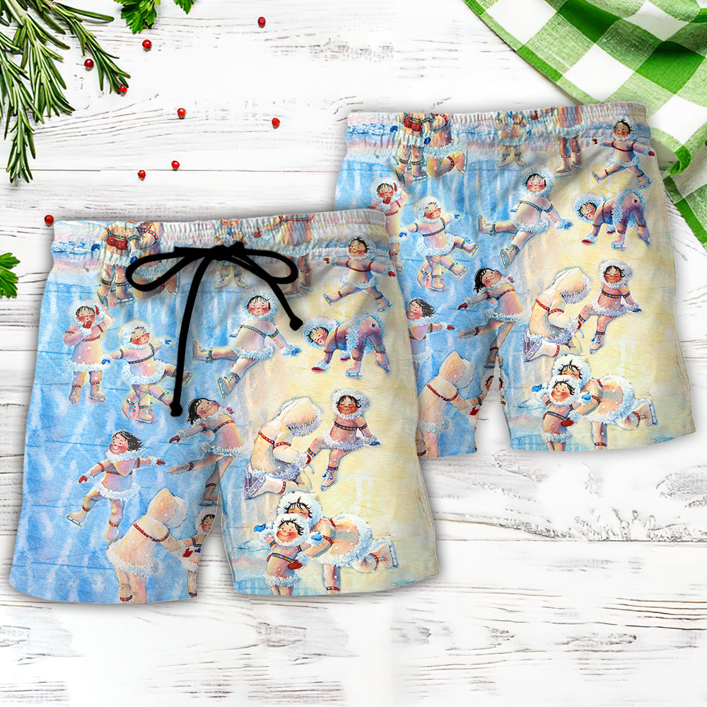 Figure Skater Midnight Sun Delights - Beach Short Reefox - Owls Matrix LTD