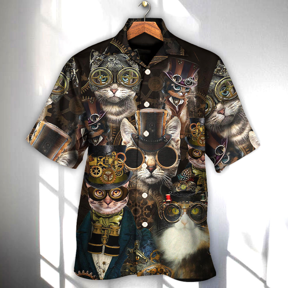 Cat Steampunk Art Machines Lover - Hawaiian Shirt - Reefox