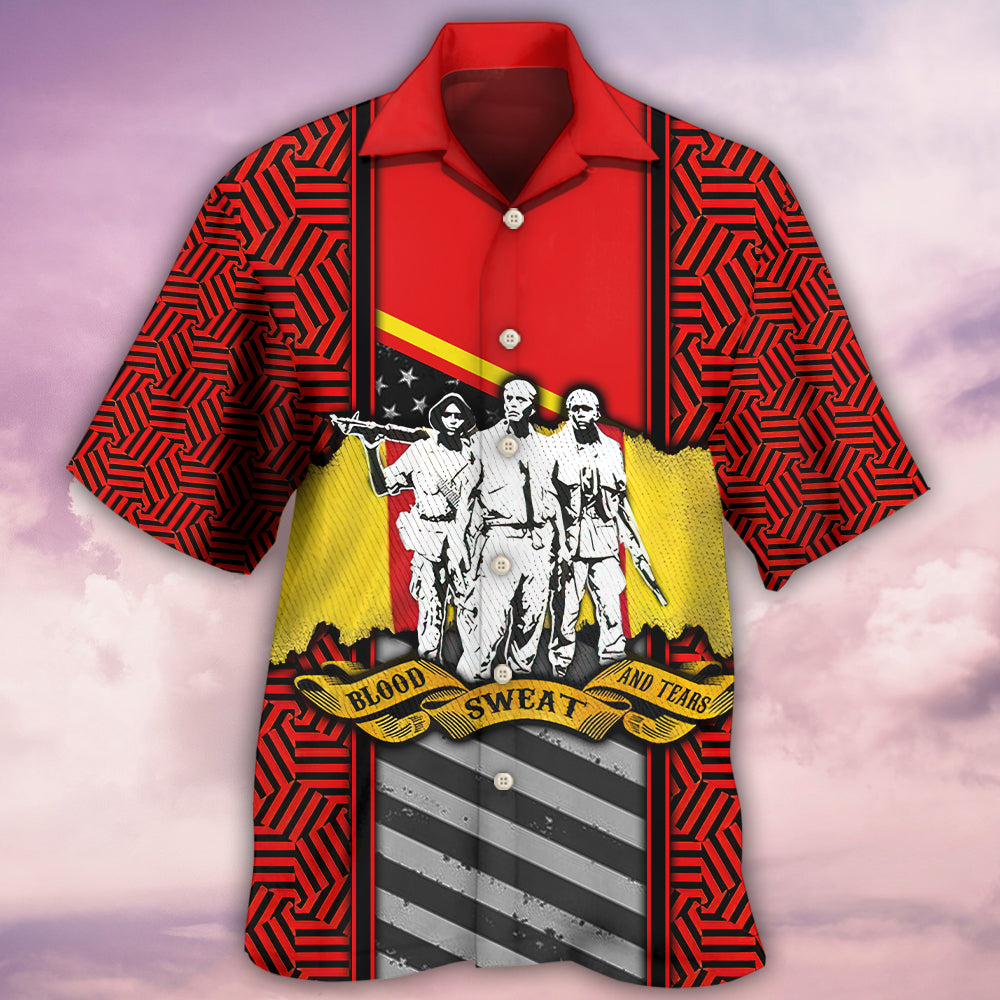 Veteran Vietnam Veteran Blood Sweat Tears - Hawaiian Shirt - Reefox