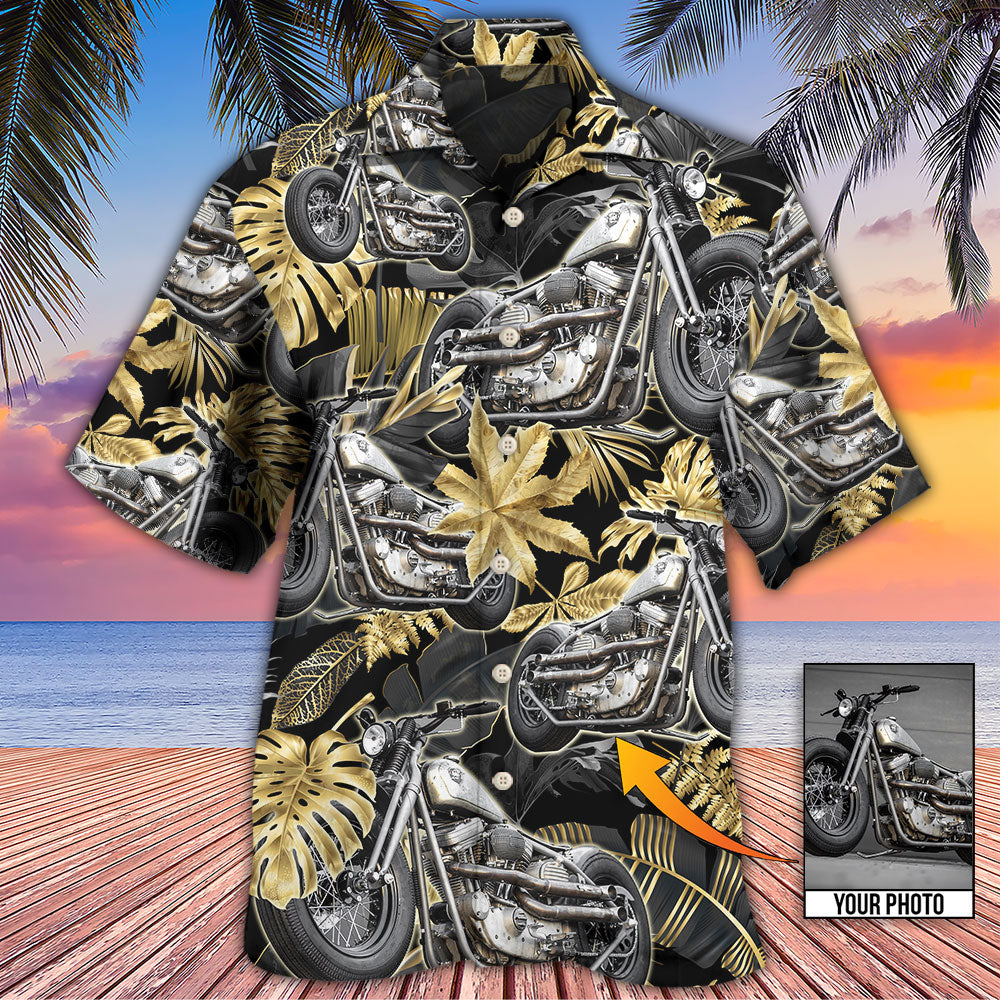 Bobber Motorcycle Tropical Vibe Custom Photo - Hawaiian Shirt - Reefox
