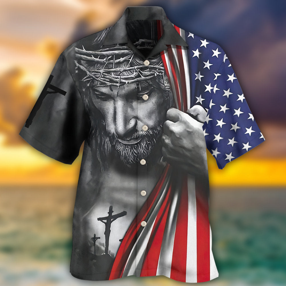Jesus America One Nation Under God - Hawaiian Shirt - Reefox